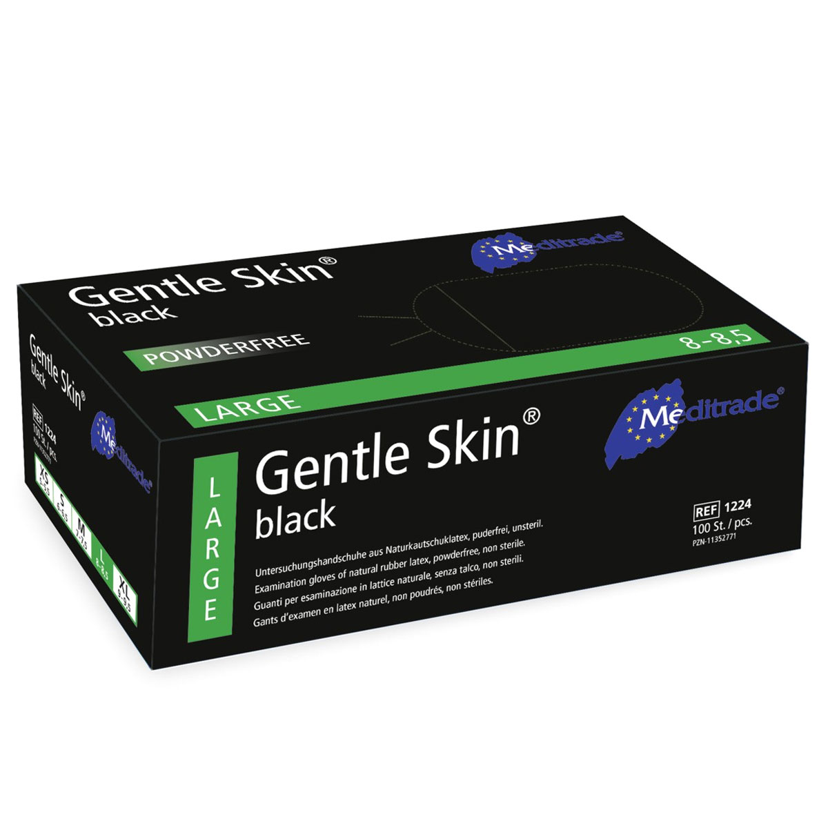 Meditrade® Gentle Skin® Black Latex-Einmalhandschuh, schwarz, puderfrei