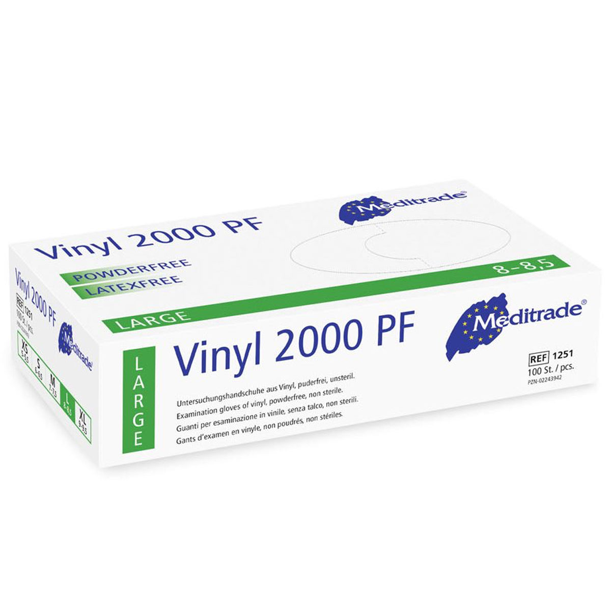 1E110 Meditrade® Vinyl 2000 PF-Einmalhandschuh, puderfrei