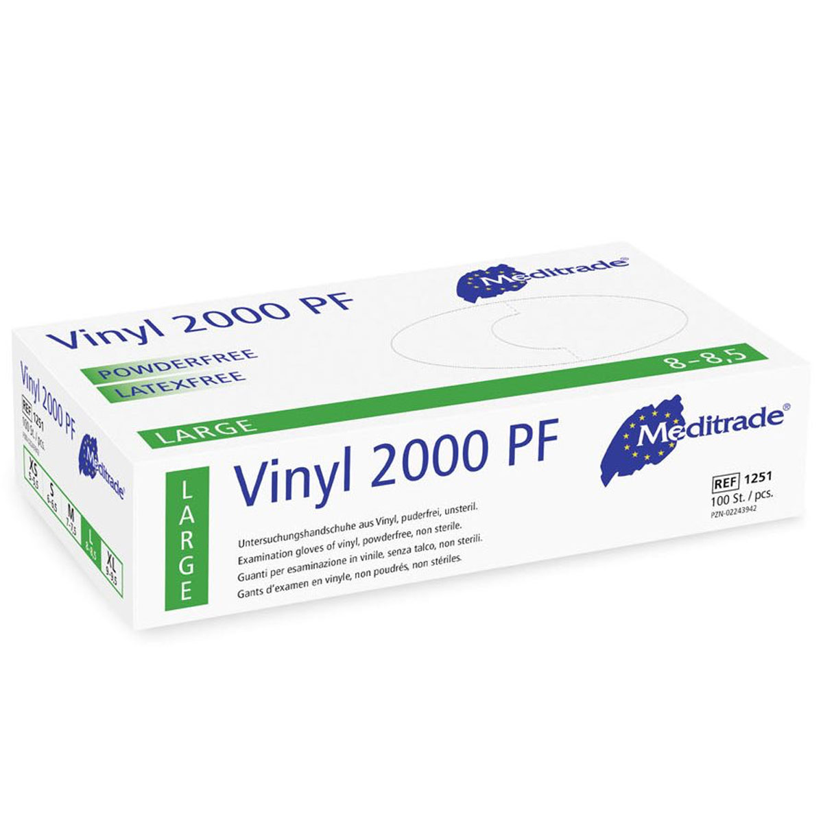 Meditrade® Vinyl 2000 PF-Einmalhandschuh, puderfrei