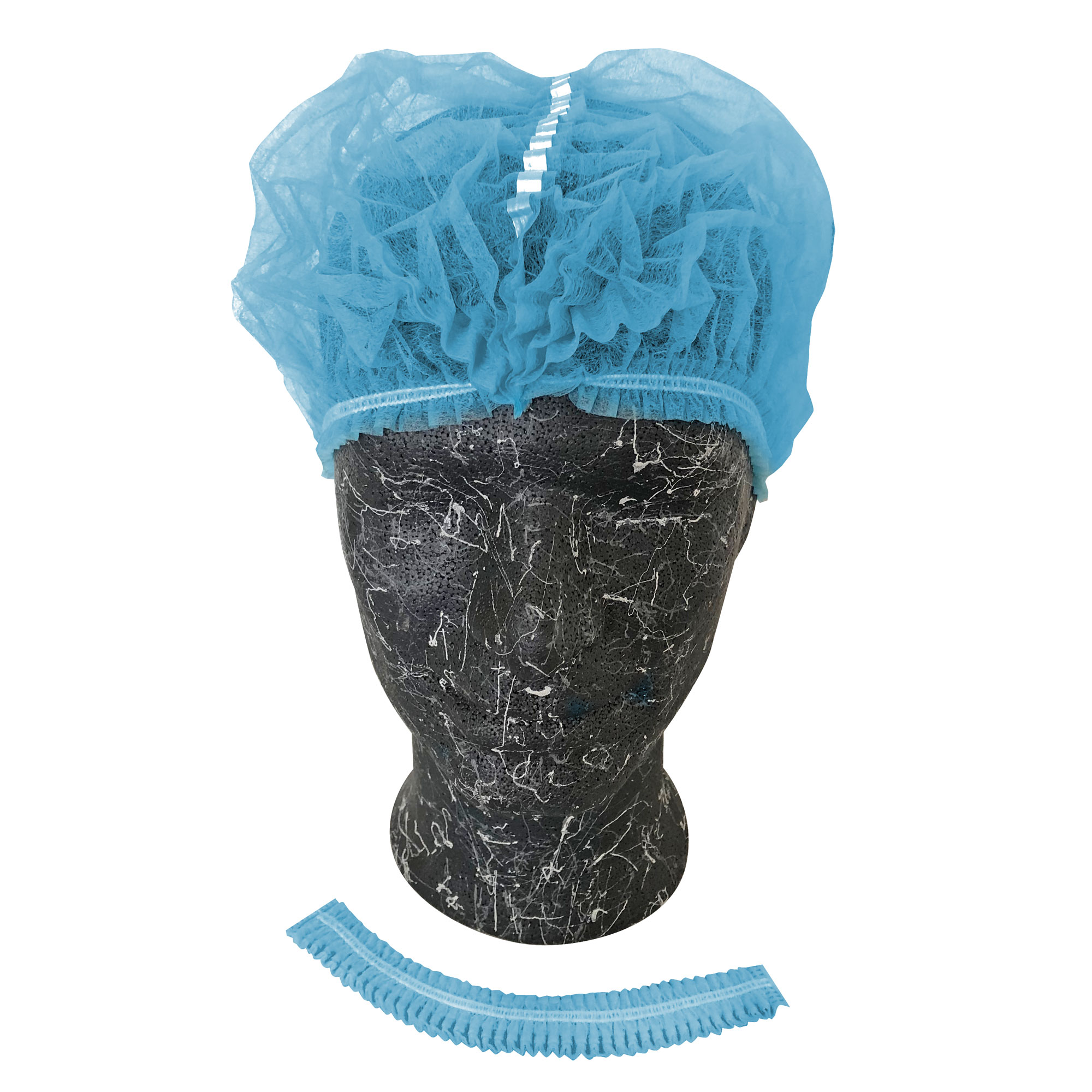 Vlieshaube, geclipt, mit Detektorstreifen, PP, blau, XL